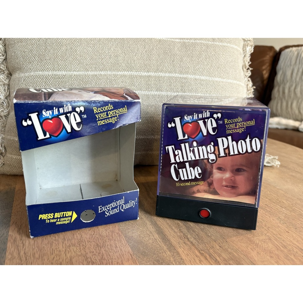 Vintage Say It With Love Talking Photo Cube Recordable Picture Frame New Gift
